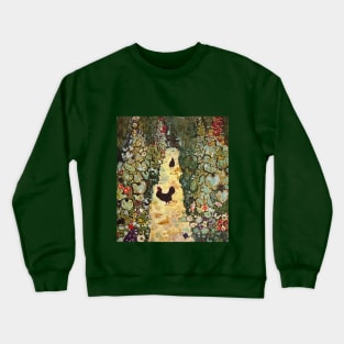 Garden Path with Hen after Klimt Crewneck Sweatshirt